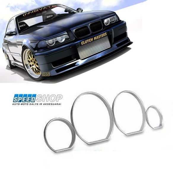 BMW 3 (E36) chromuoti spidometro žiedai